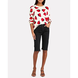 Agolde Carrie Bermuda‎ Denim Shorts Size 26 Black Button Fly 90s Festival Boho